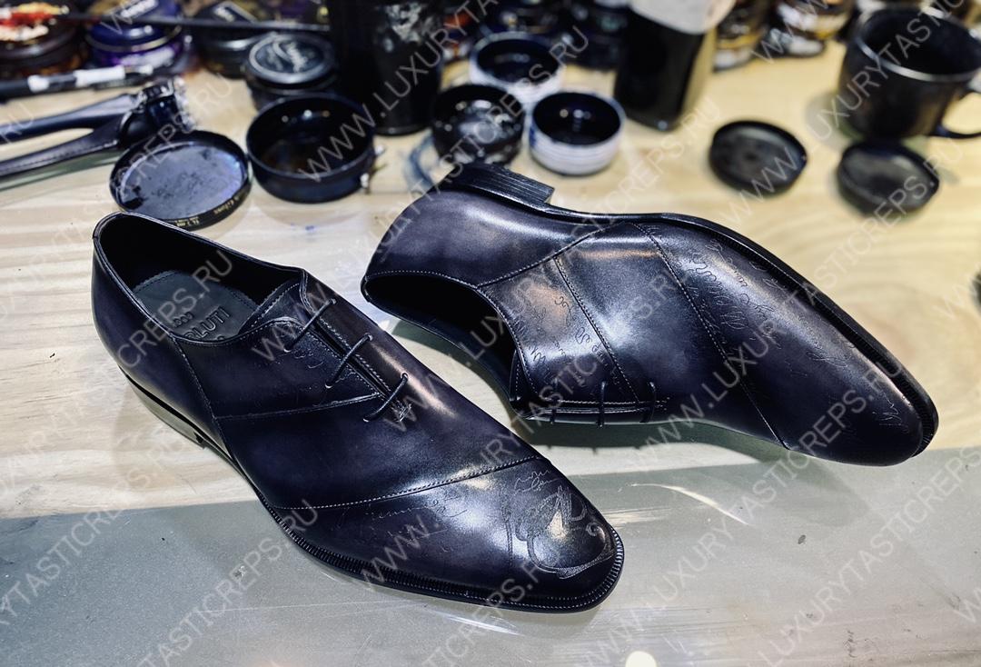 BERLUTI ALESSANDRO GALET SCRITTO OXFORD BLACK S4505