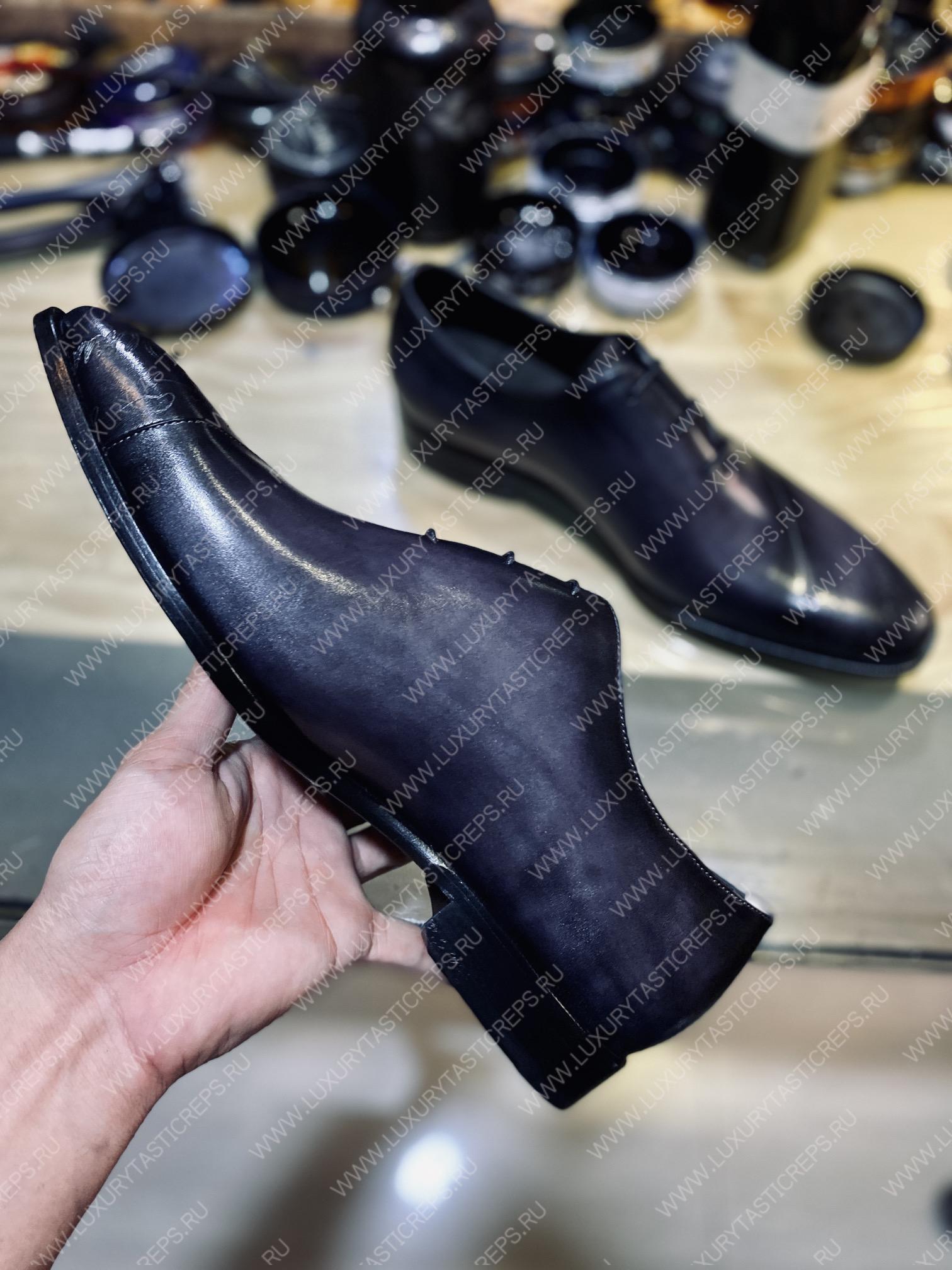 BERLUTI ALESSANDRO GALET SCRITTO OXFORD BLACK S4505