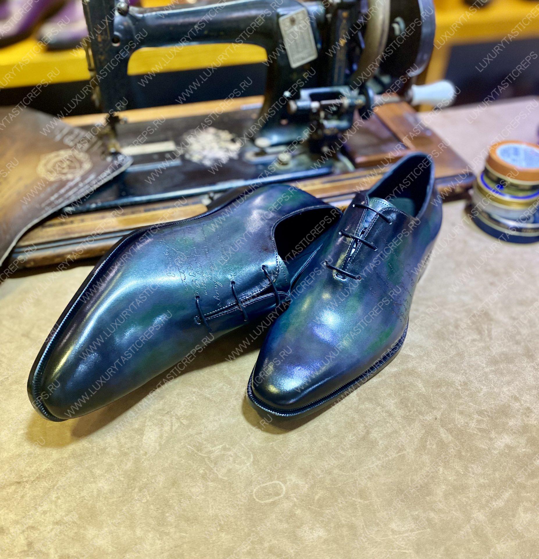 BERLUTI ALESSANDRO GALET SCRITTO OXFORD BLACK S4505-V2