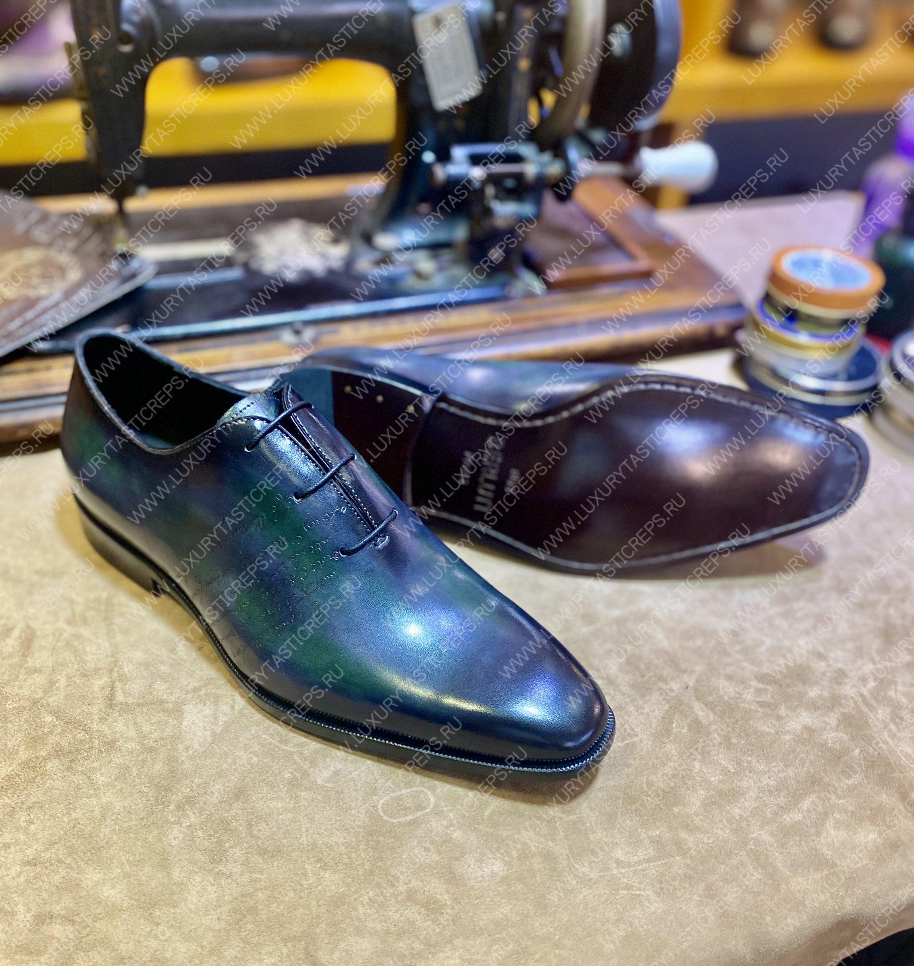 BERLUTI ALESSANDRO GALET SCRITTO OXFORD BLACK S4505-V2