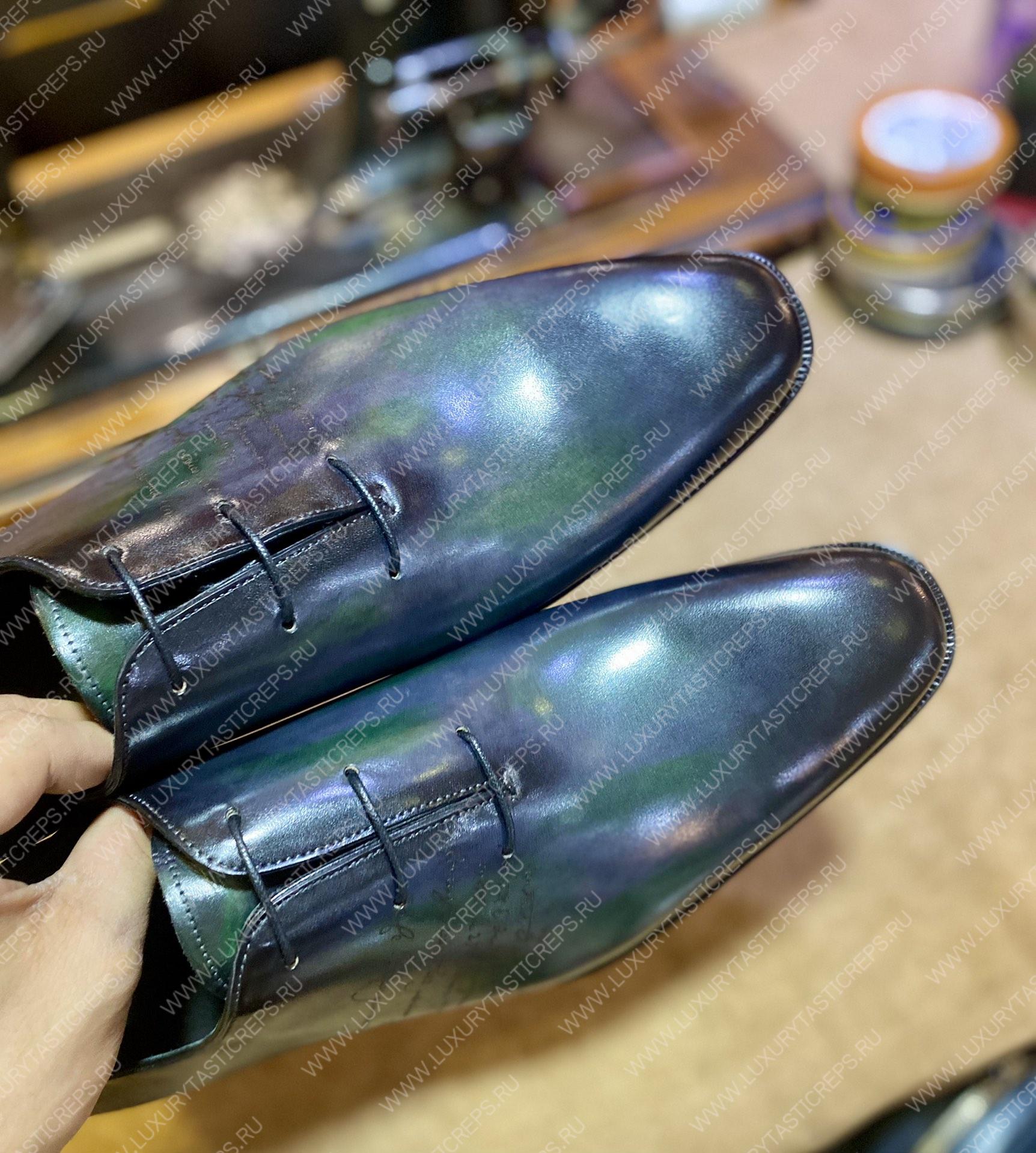 BERLUTI ALESSANDRO GALET SCRITTO OXFORD BLACK S4505-V2