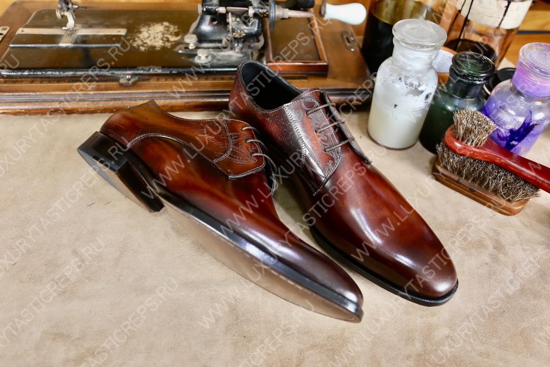 BERLUTI SCARS DEMESURE OXFORD BROWN S4690-V2