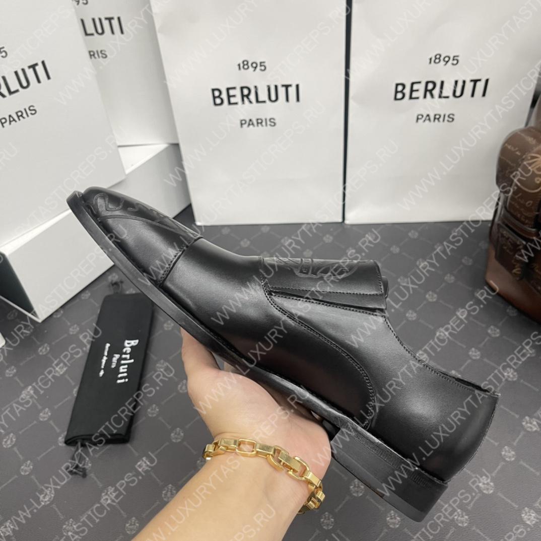 BERLUTI DEMESURE PATCHWORK SCRITTO SHOE BLACK S5590-V2