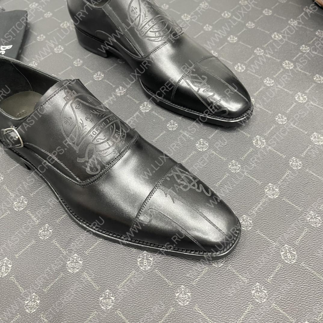 BERLUTI DEMESURE PATCHWORK SCRITTO SHOE BLACK S5590-V2