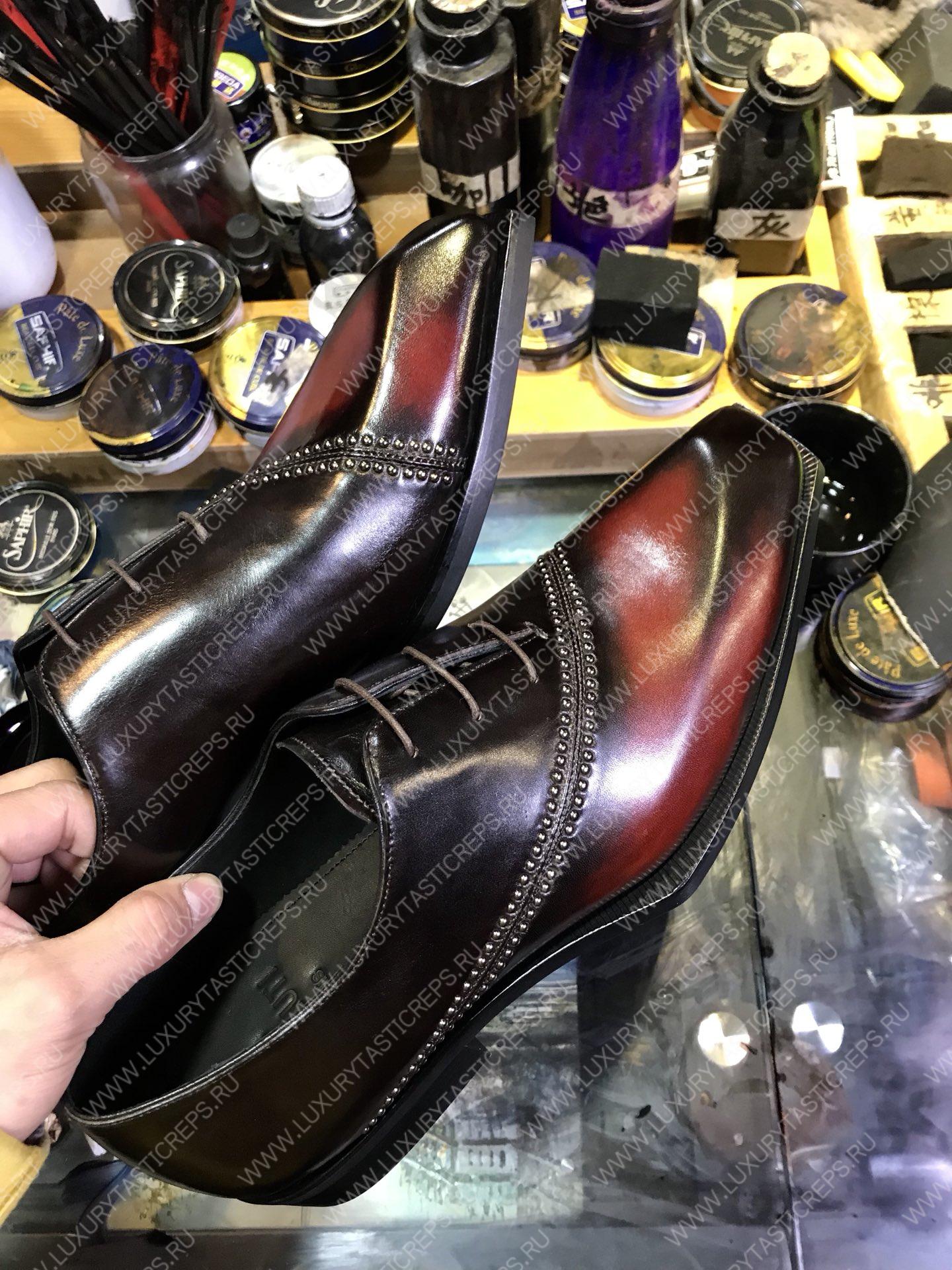 BERLUTI LEATHER OXFORD BLACK S5663-V1