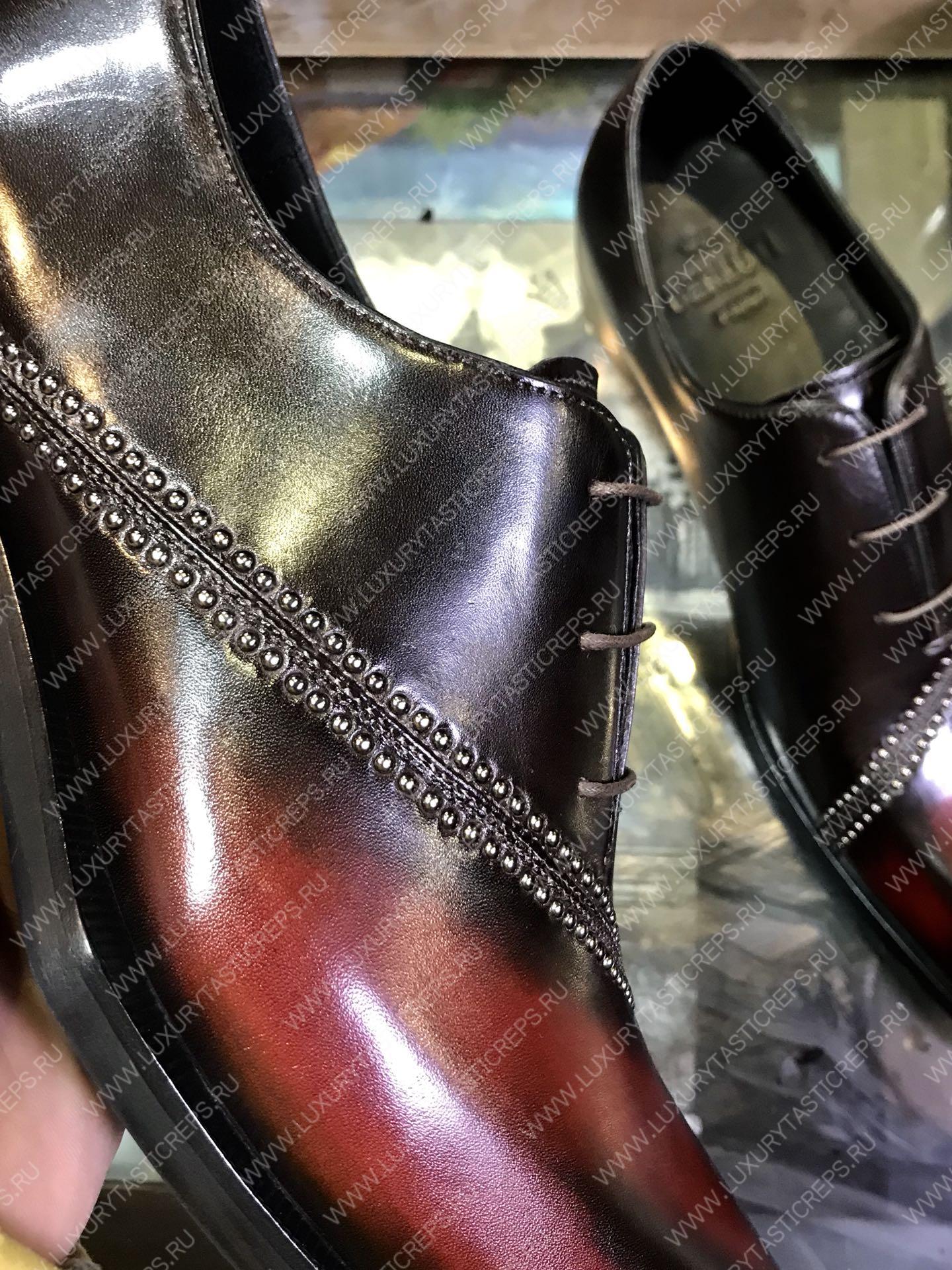 BERLUTI LEATHER OXFORD BLACK S5663-V1