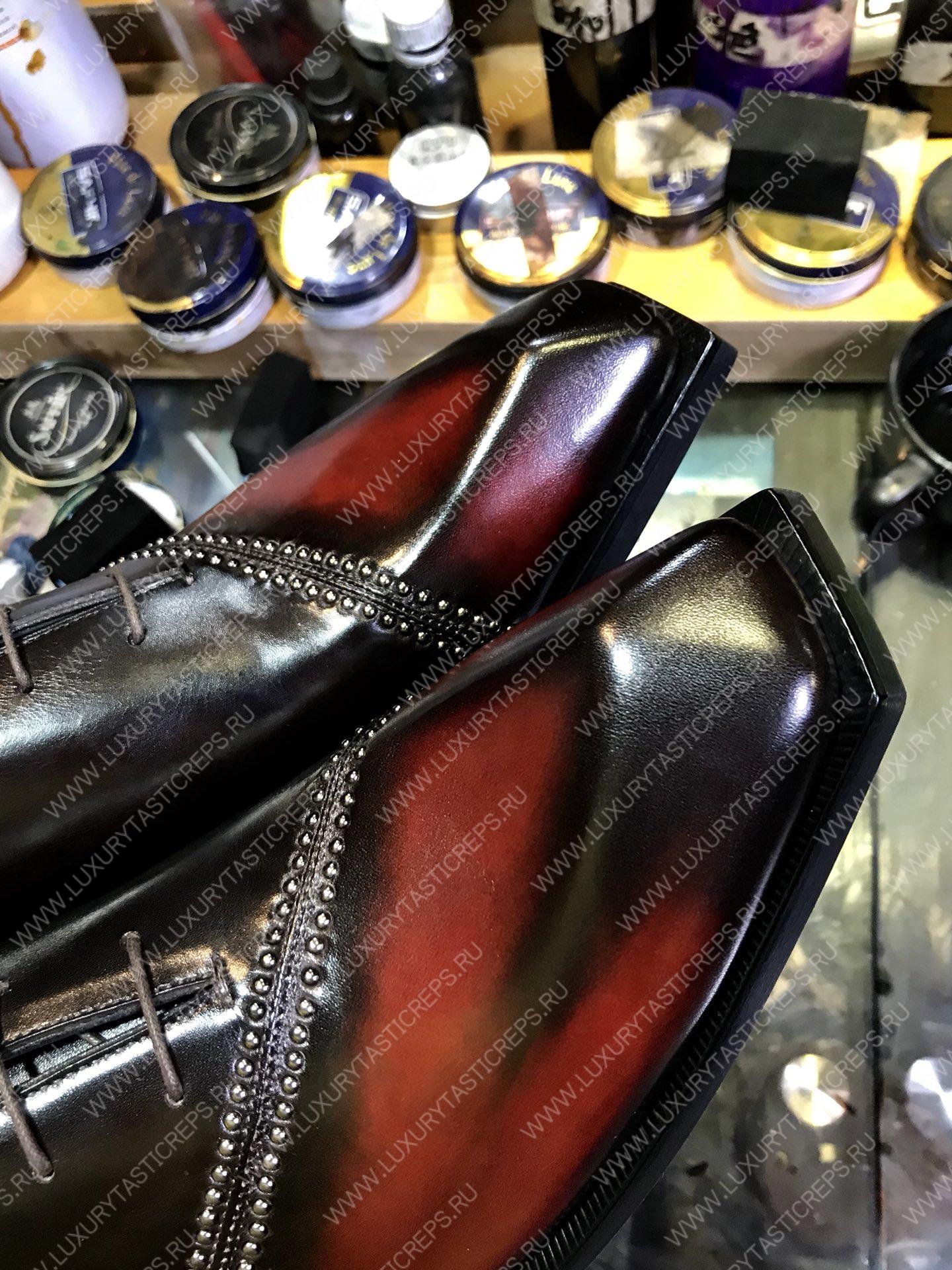 BERLUTI LEATHER OXFORD BLACK S5663-V1