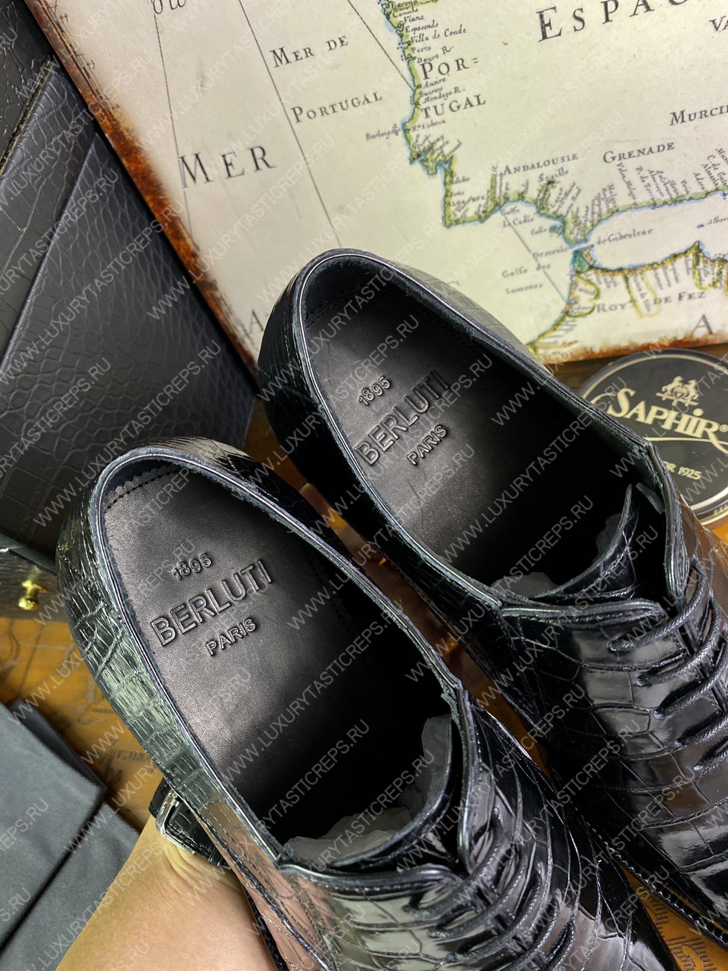 BERLUTI ALESANDRO DEMESURE NEO SCRITTO OXFORD NERO GRIGIO S5863