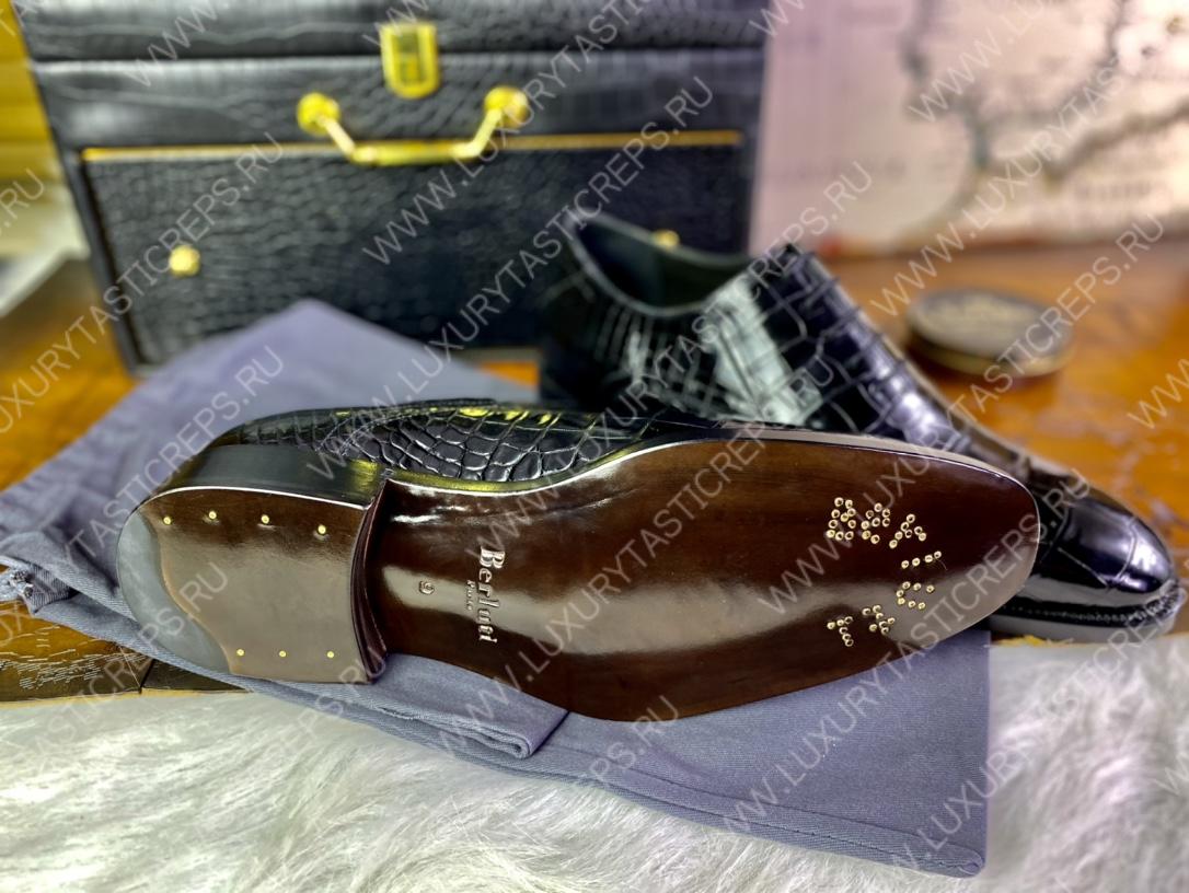 BERLUTI ALESANDRO DEMESURE NEO SCRITTO OXFORD NERO GRIGIO S5863