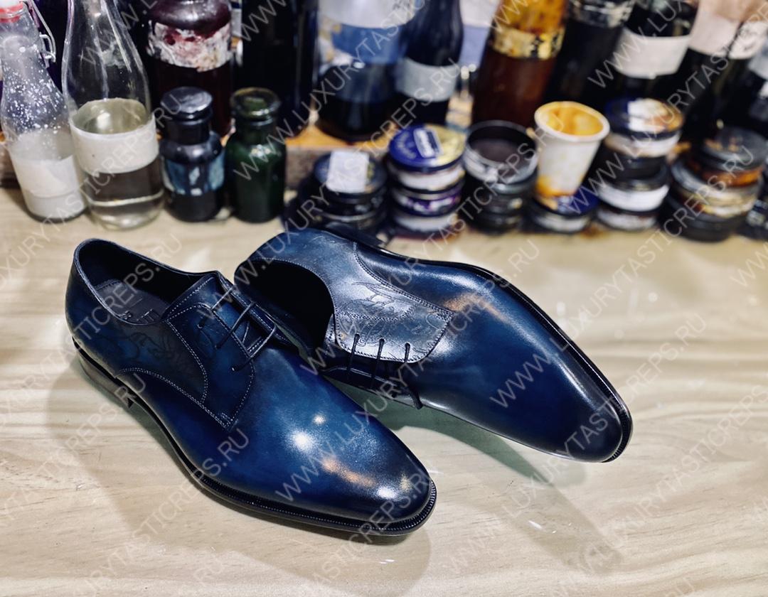 BERLUTI SCARS DEMESURE OXFORD NAVY S4690-V2