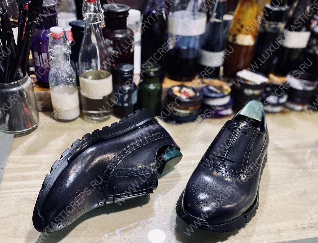 BERLUTI ALESSANDRO ALTO OXFORD BLACK GREY S5865-V2