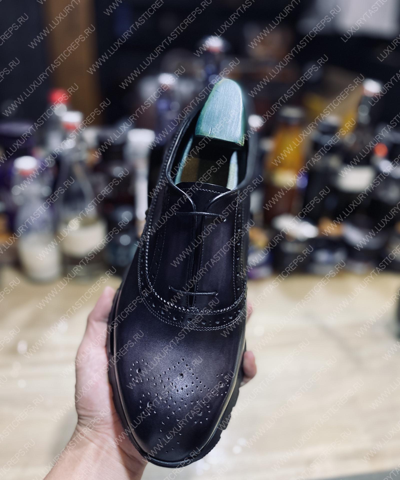 BERLUTI ALESSANDRO ALTO OXFORD BLACK GREY S5865-V2