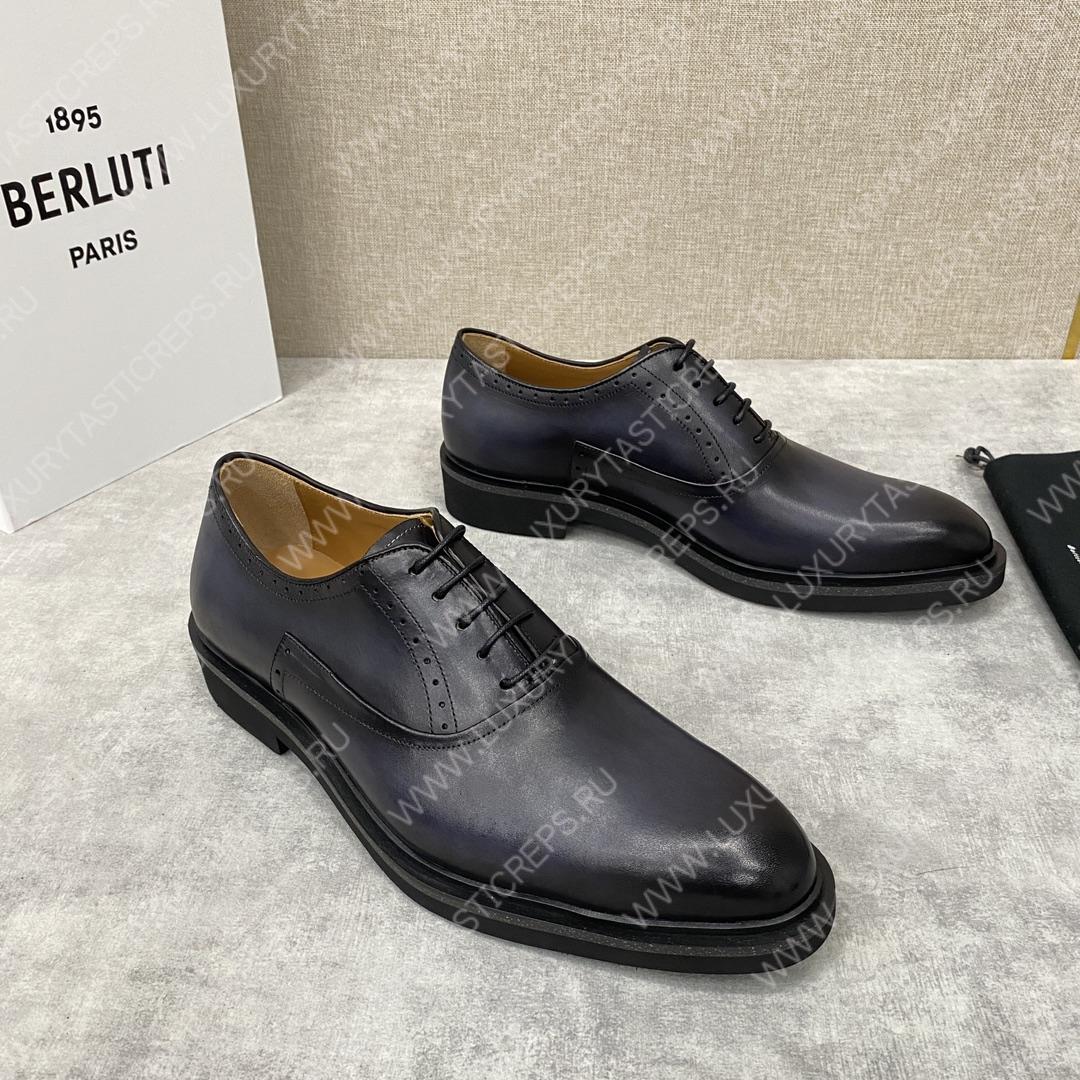 BERLUTI DEMESURE OXFORD BLACK GREY S5803-V1