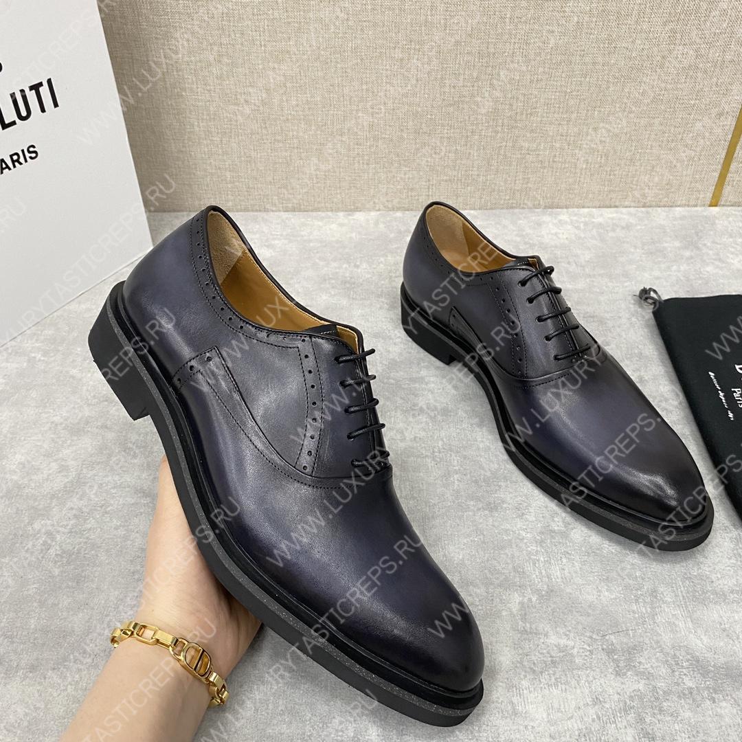 BERLUTI DEMESURE OXFORD BLACK GREY S5803-V1