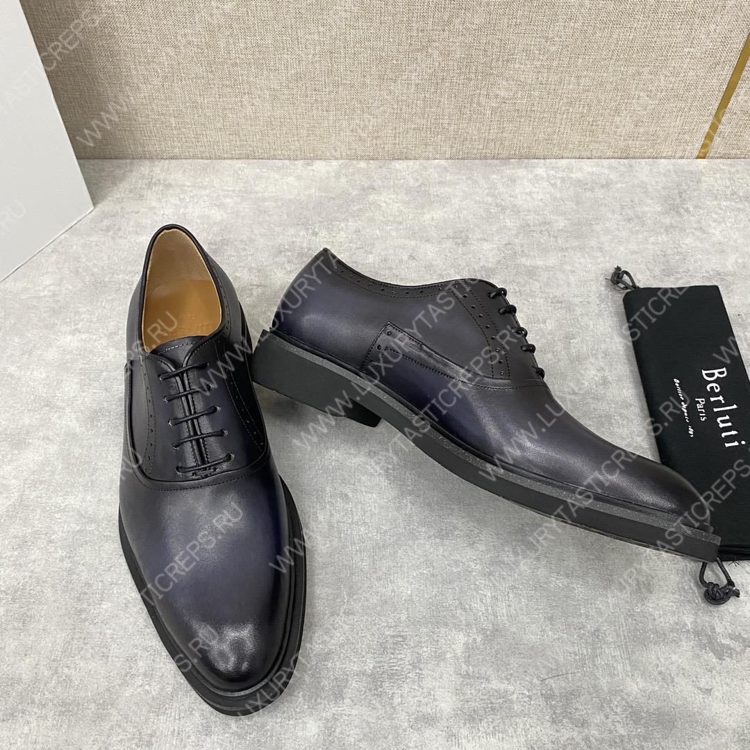 BERLUTI DEMESURE OXFORD BLACK GREY S5803-V1