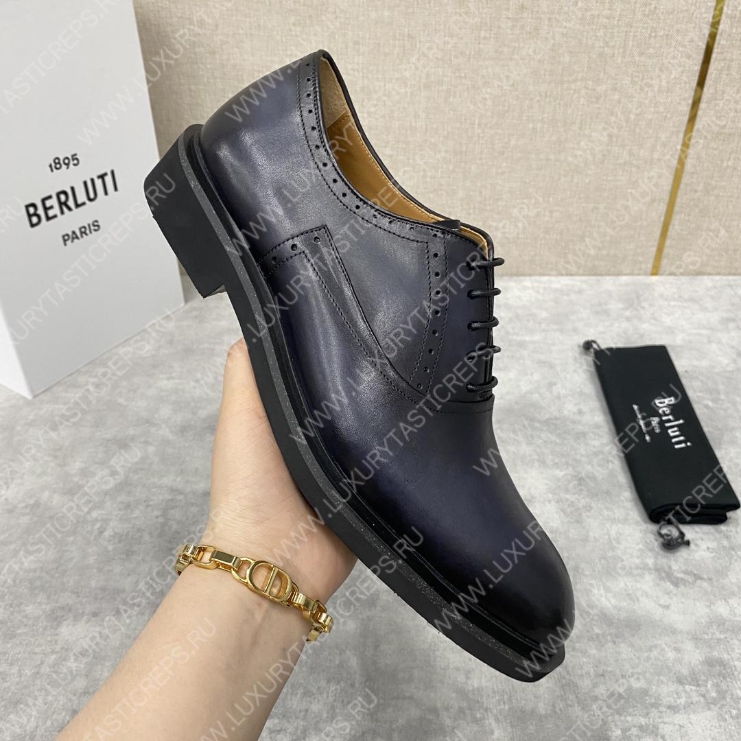 BERLUTI DEMESURE OXFORD BLACK GREY S5803-V1