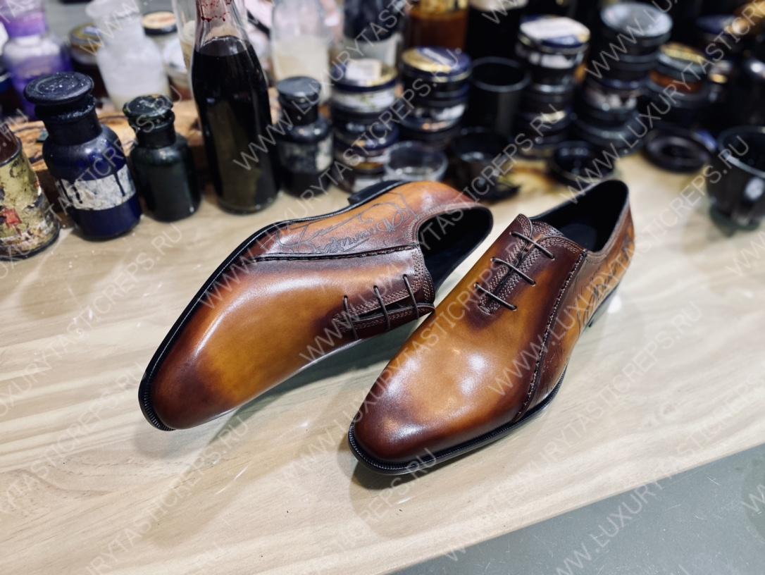 BERLUTI ALESSANDRO OXFORD BROWN S5863-V2