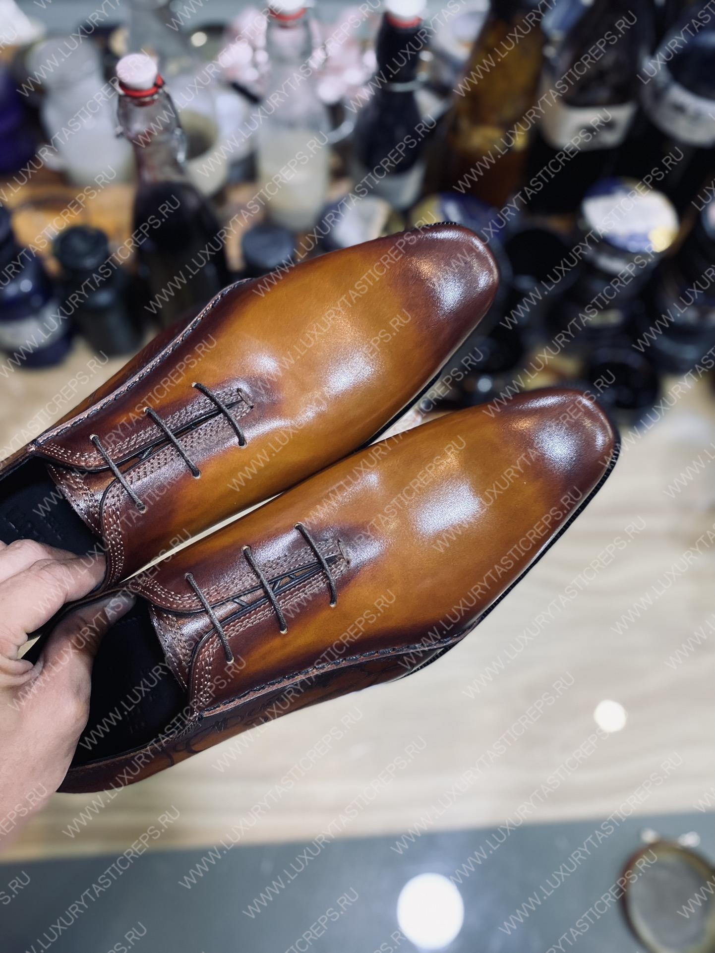 BERLUTI ALESSANDRO OXFORD BROWN S5863-V2