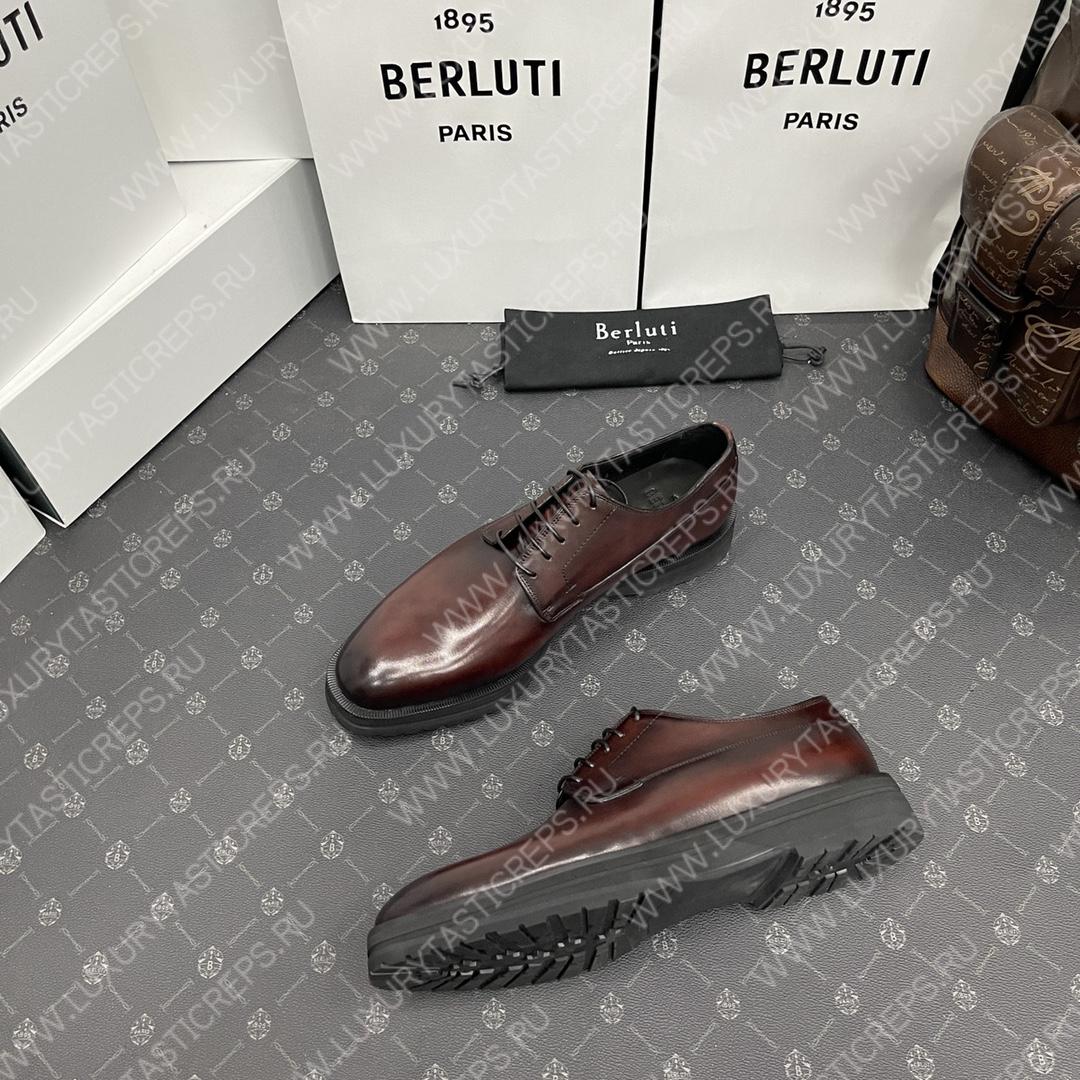 BERLUTI EQUILIBRE OXFORD DARK BROWN S5501-V1