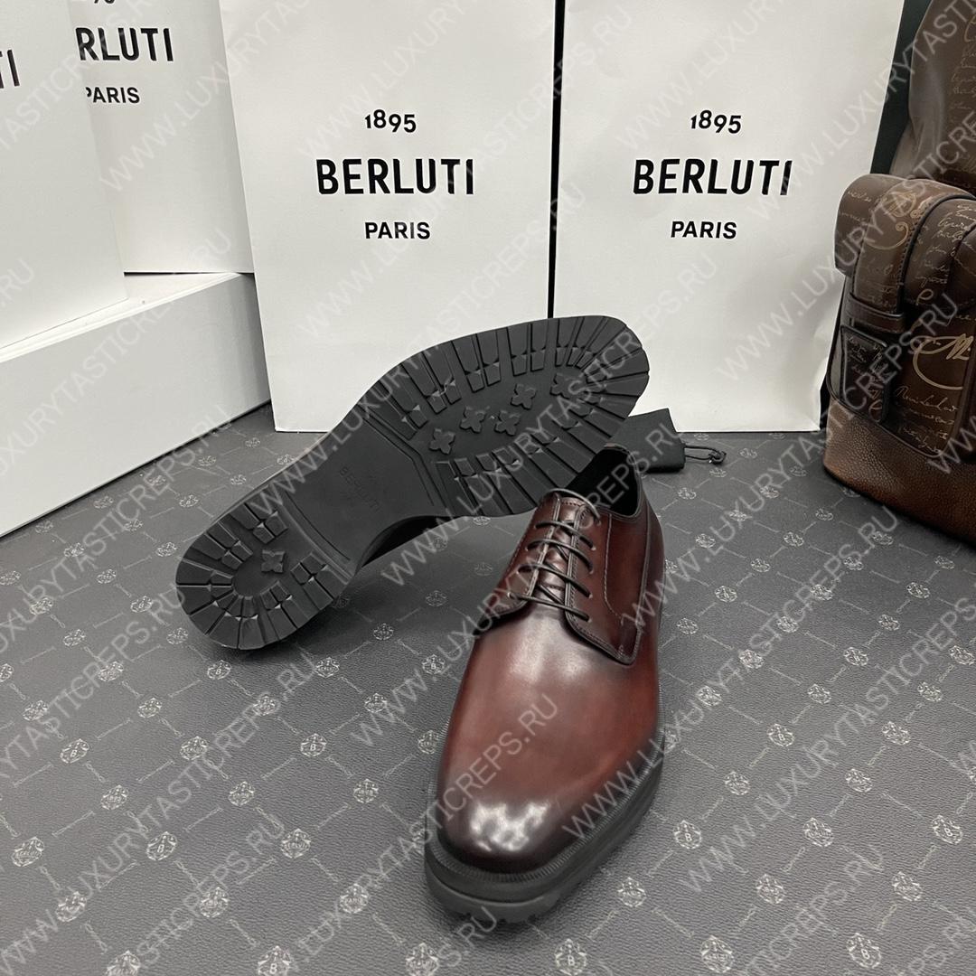 BERLUTI EQUILIBRE OXFORD DARK BROWN S5501-V1