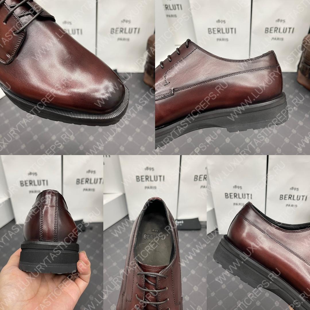 BERLUTI EQUILIBRE OXFORD DARK BROWN S5501-V1