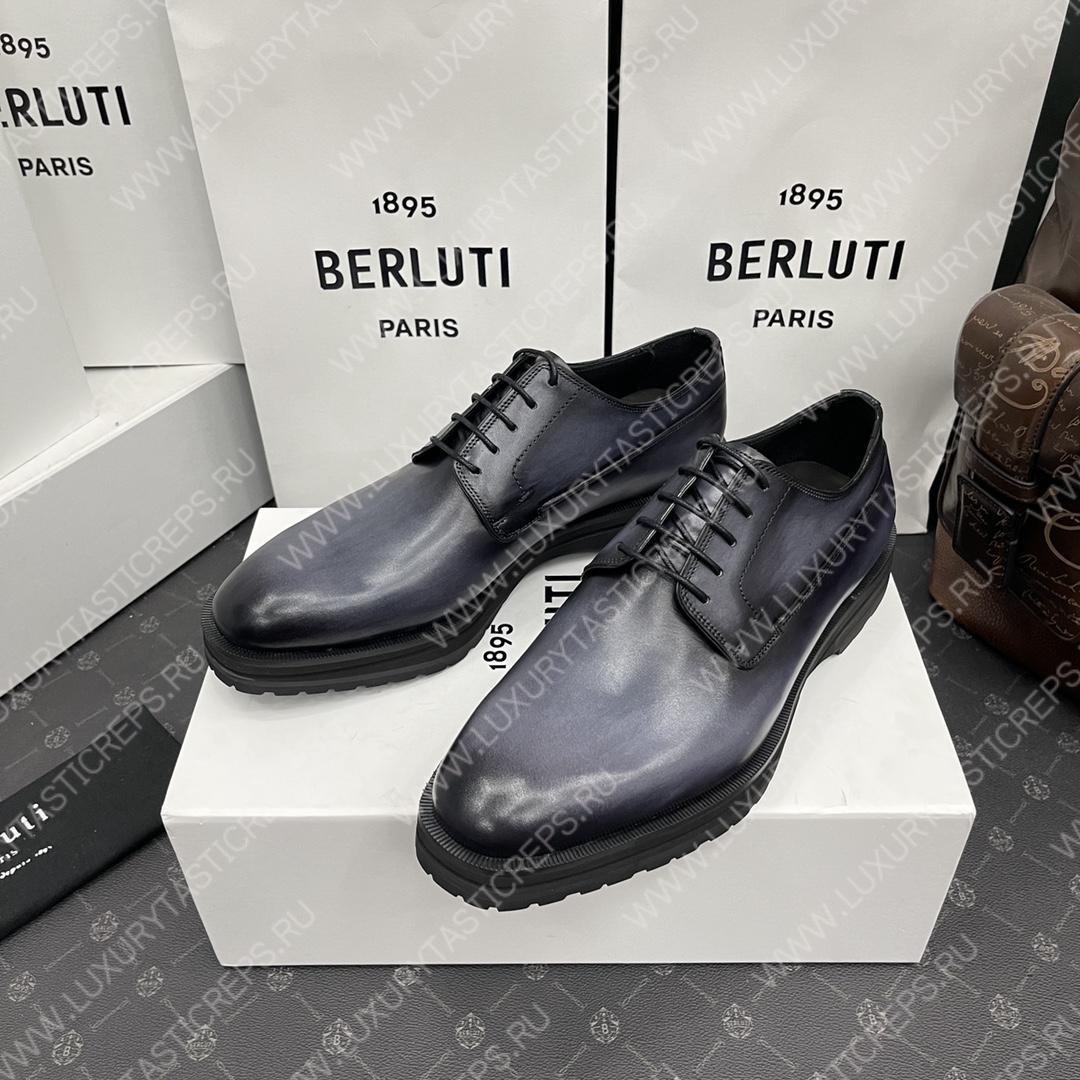 BERLUTI EQUILIBRE OXFORD BLACK GREY S5501-V1
