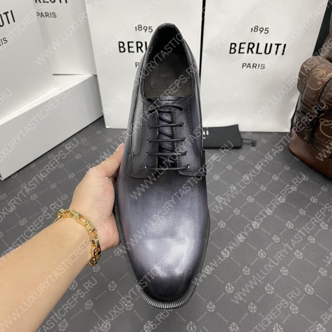 BERLUTI EQUILIBRE OXFORD BLACK GREY S5501-V1