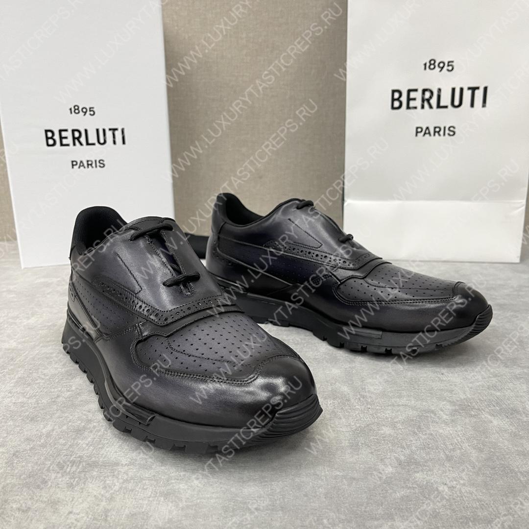 BERLUTI SCRITTO GOLF SHOE NERO GRIGIO S6072-V2
