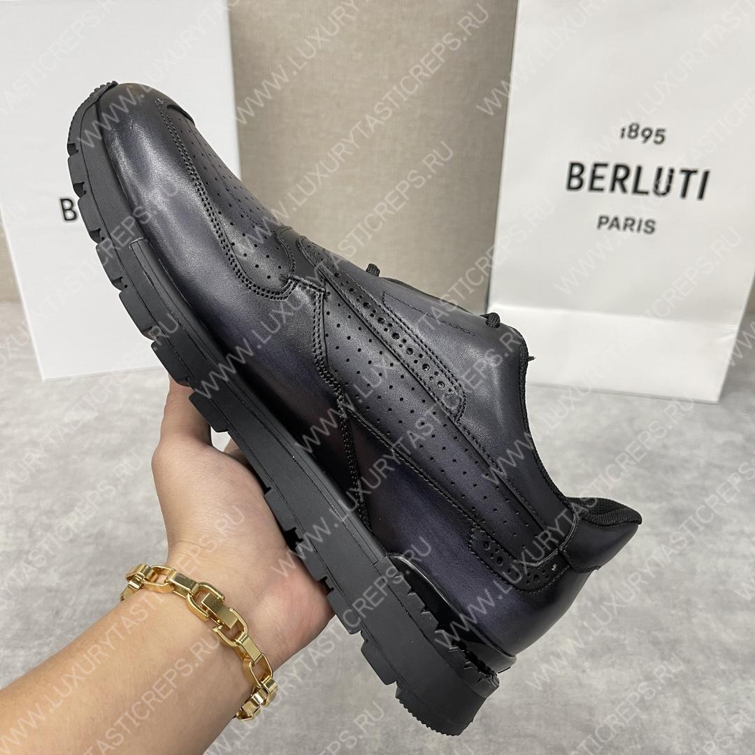 BERLUTI SCRITTO GOLF SHOE NERO GRIGIO S6072-V2