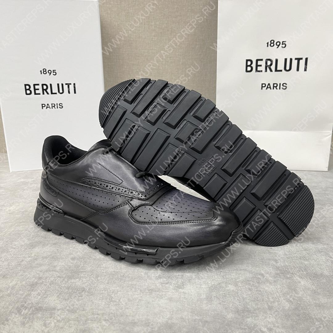 BERLUTI SCRITTO GOLF SHOE NERO GRIGIO S6072-V2