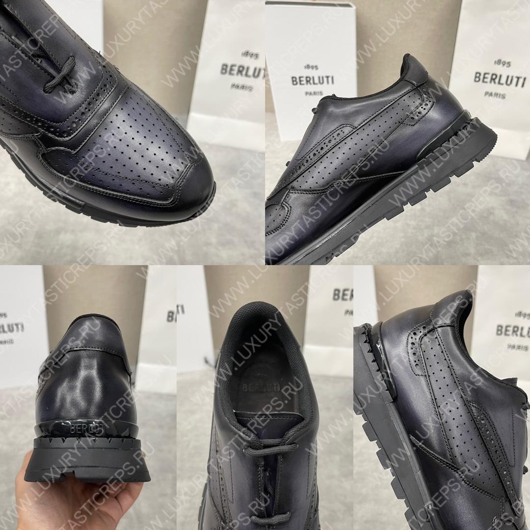 BERLUTI SCRITTO GOLF SHOE NERO GRIGIO S6072-V2