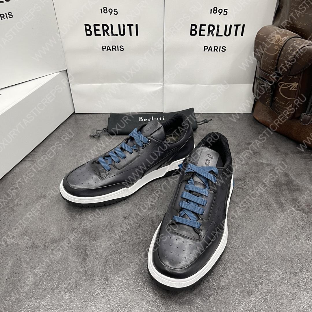 BERLUTI PLAYOFF SCRITTO SNEAKER BLACK GREY S5867-V2