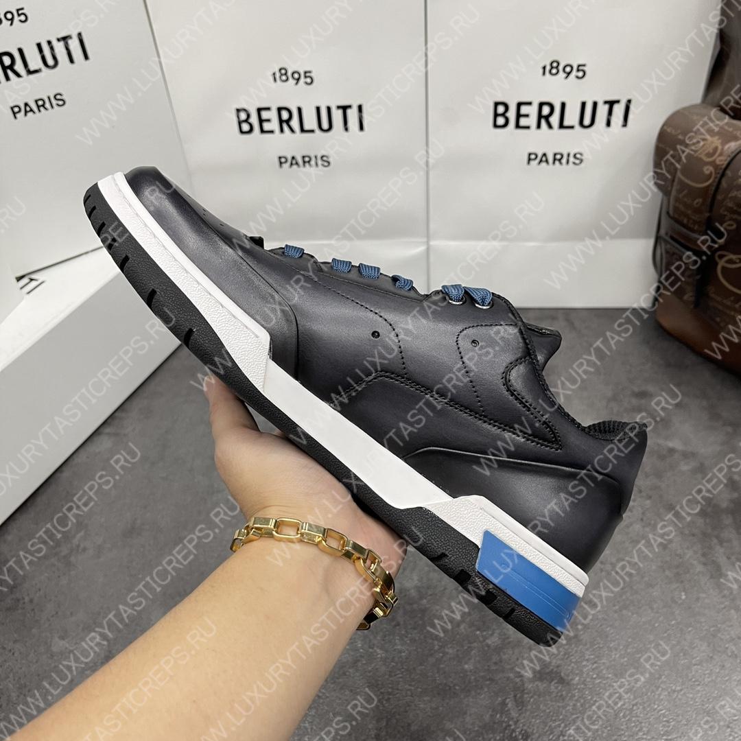 BERLUTI PLAYOFF SCRITTO SNEAKER BLACK GREY S5867-V2