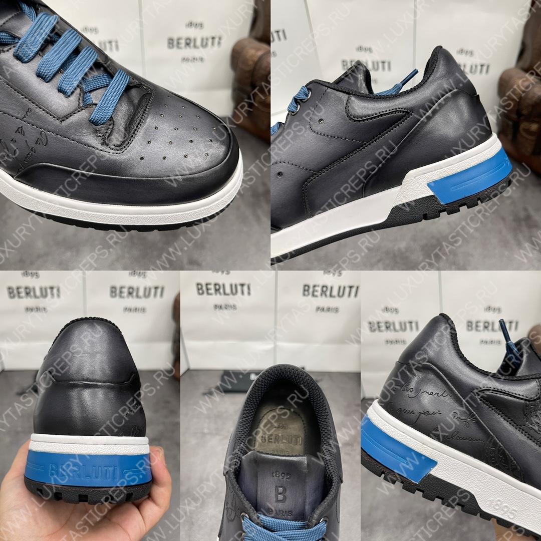 BERLUTI PLAYOFF SCRITTO SNEAKER BLACK GREY S5867-V2