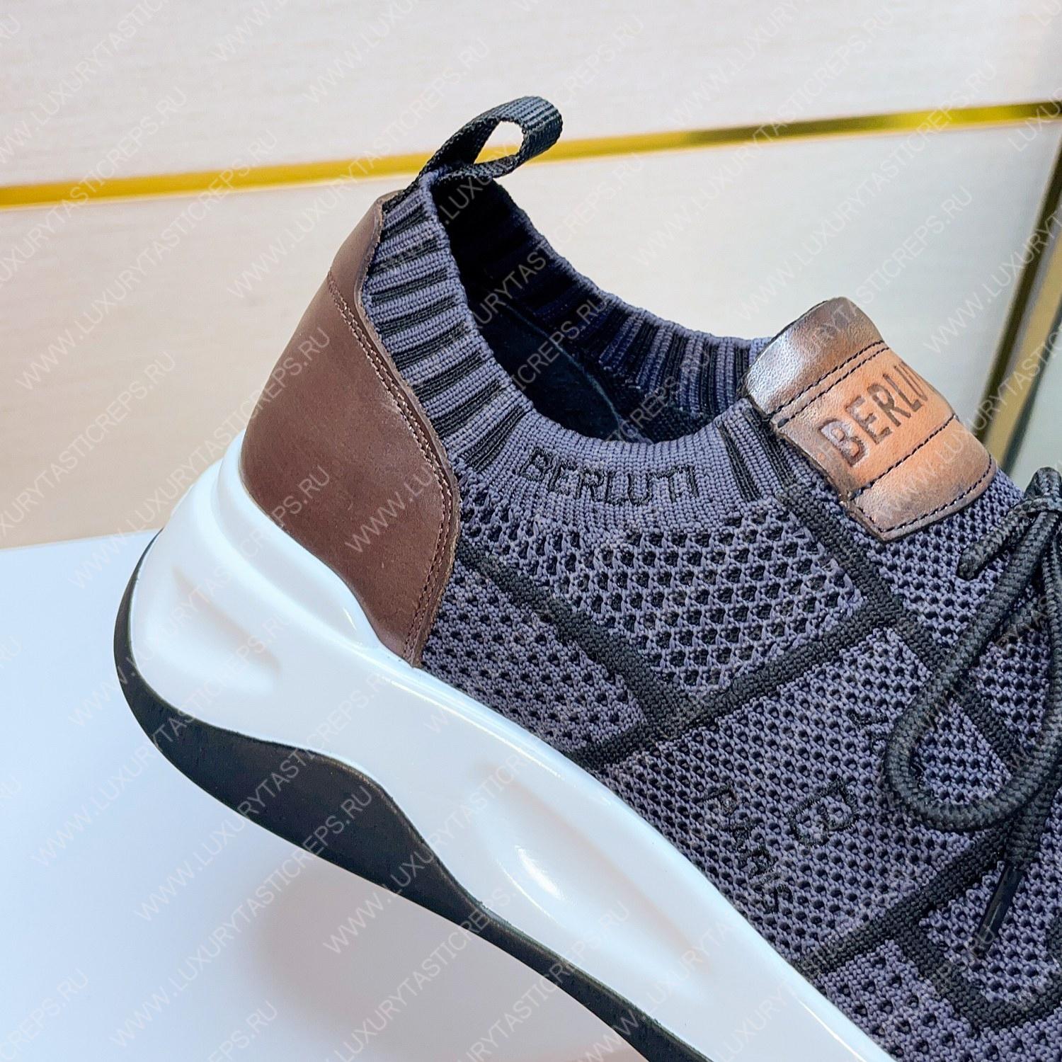 BERLUTI SHADOW KNIT SNEAKERS NAVY S4918