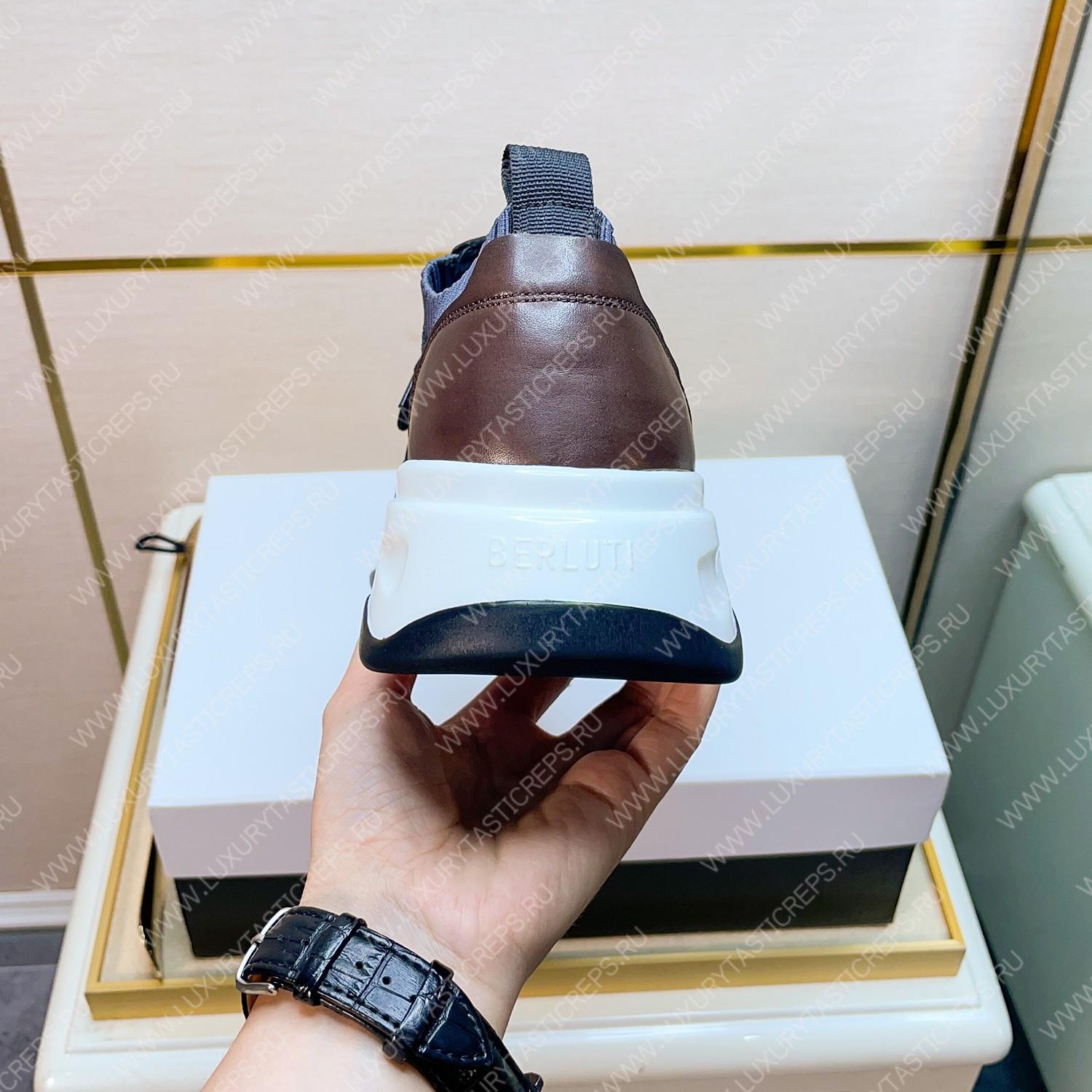 BERLUTI SHADOW KNIT SNEAKERS NAVY S4918