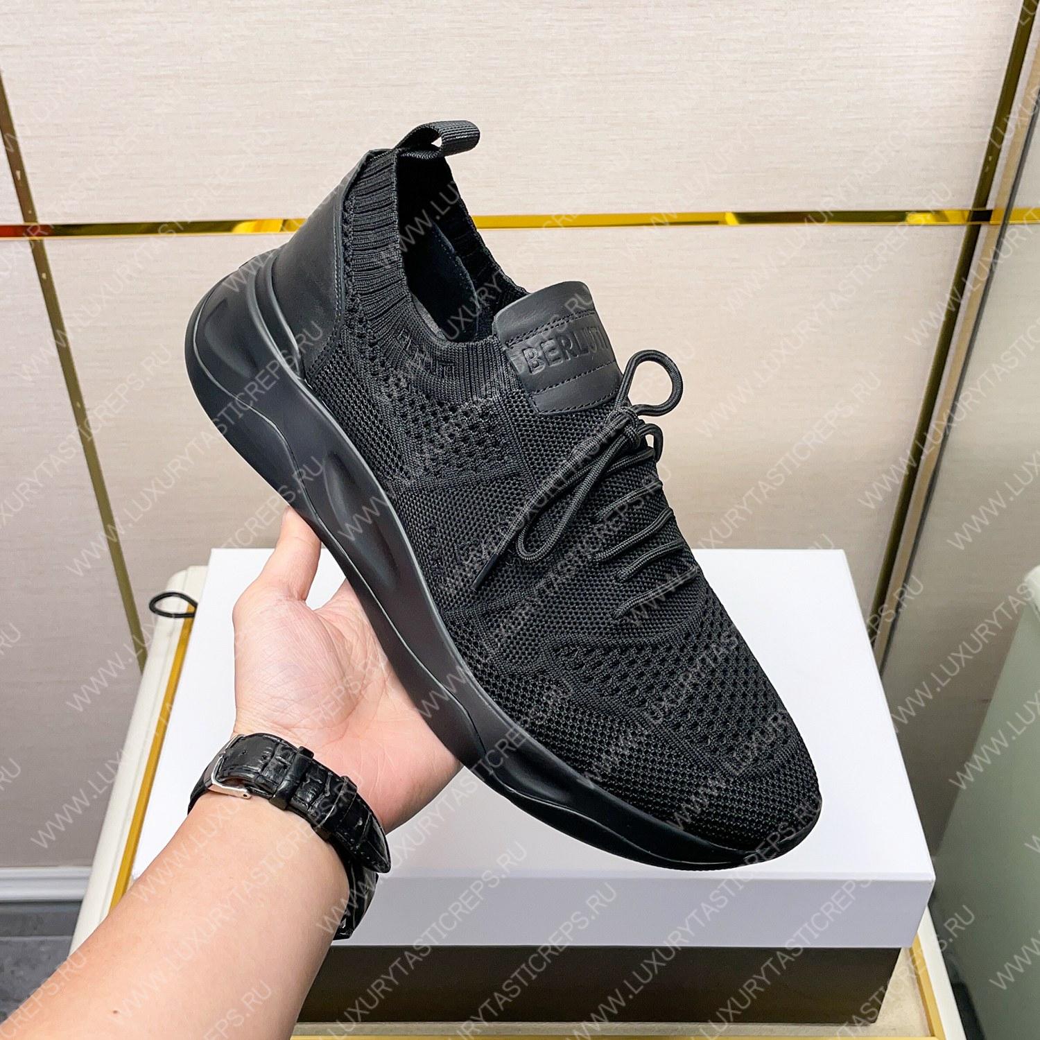 BERLUTI SHADOW KNIT SNEAKERS BLACK S4918