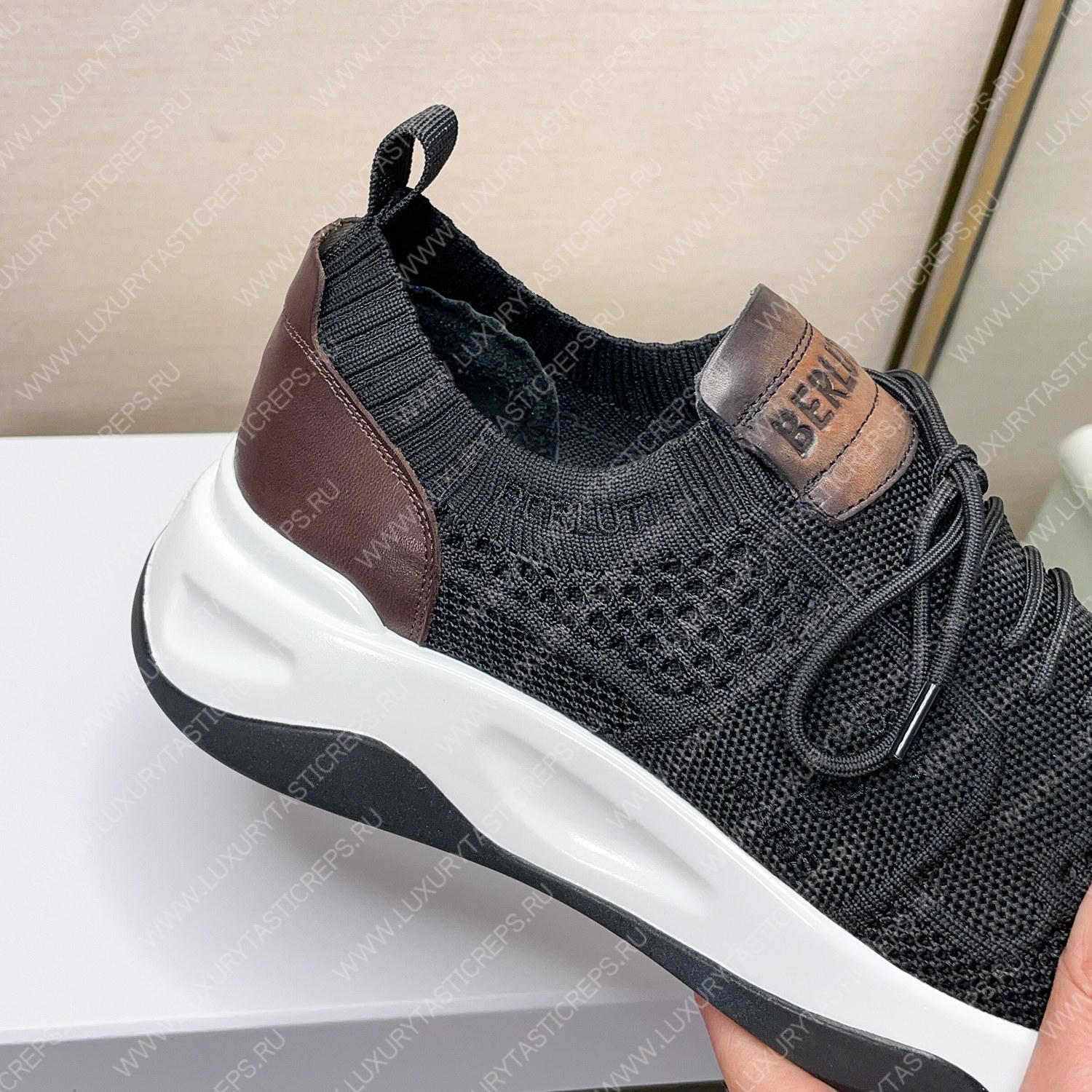 BERLUTI SHADOW KNIT SNEAKERS BLACK S4918