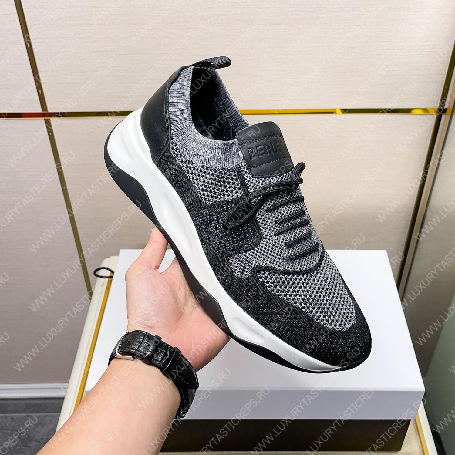BERLUTI SHADOW KNIT SNEAKERS GREY S4918