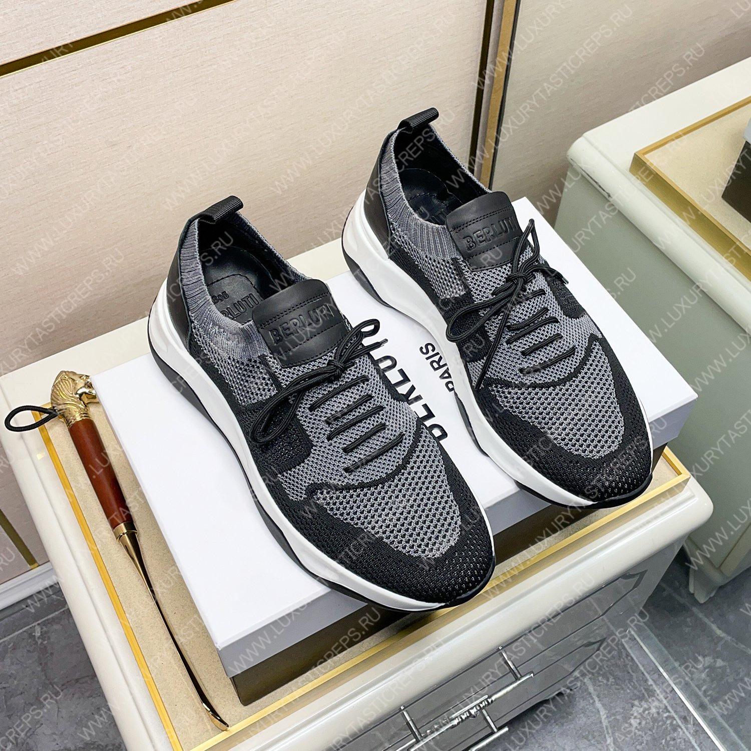 BERLUTI SHADOW KNIT SNEAKERS GREY S4918