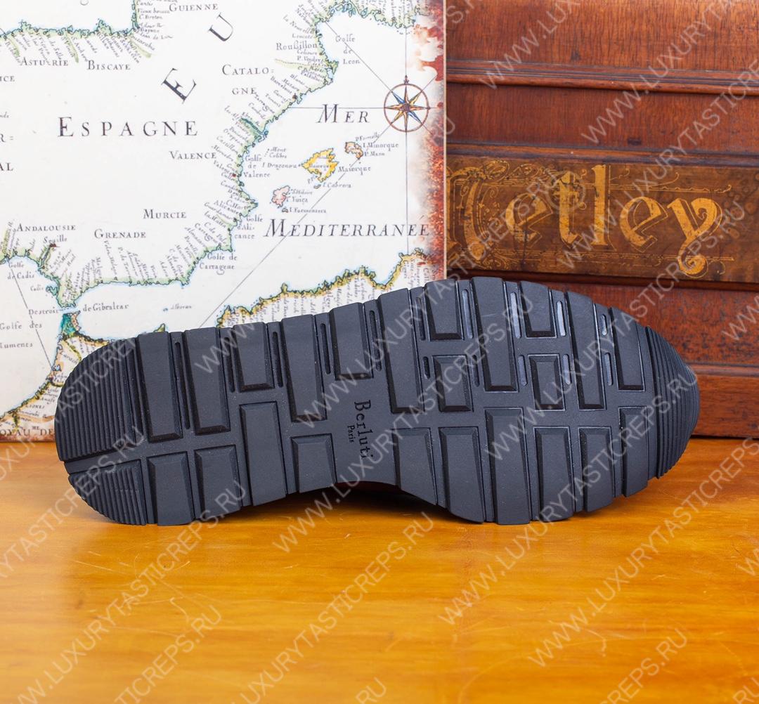 BERLUTI PLATOFF SCRITTO SNEAKER HONEY S5867