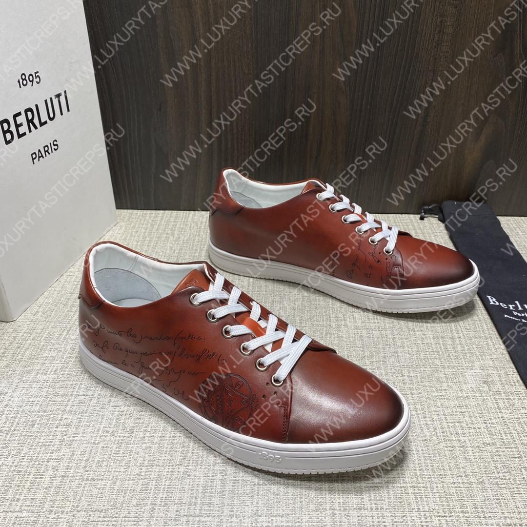 BERLUTI PLAYTIME SCRITTO SNEAKER TAN S5330-V2