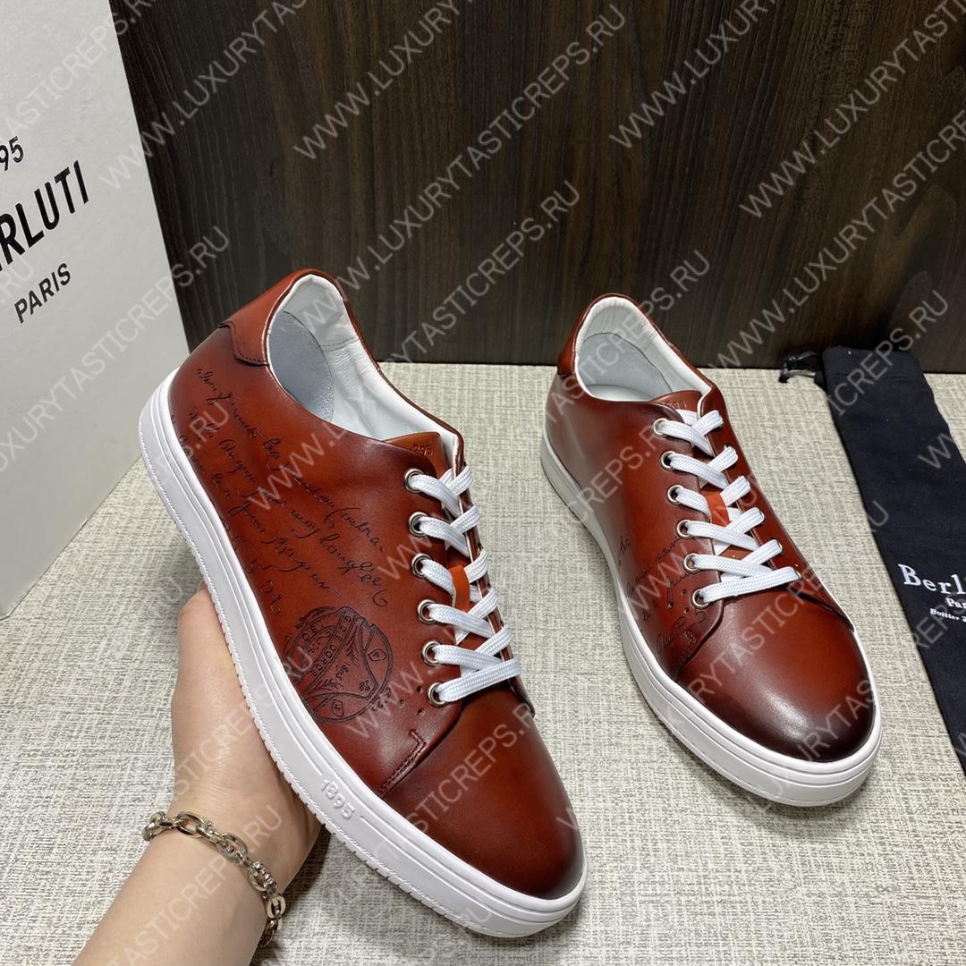 BERLUTI PLAYTIME SCRITTO SNEAKER TAN S5330-V2