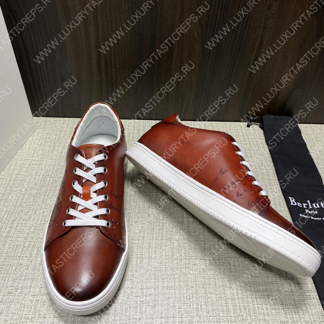 BERLUTI PLAYTIME SCRITTO SNEAKER TAN S5330-V2