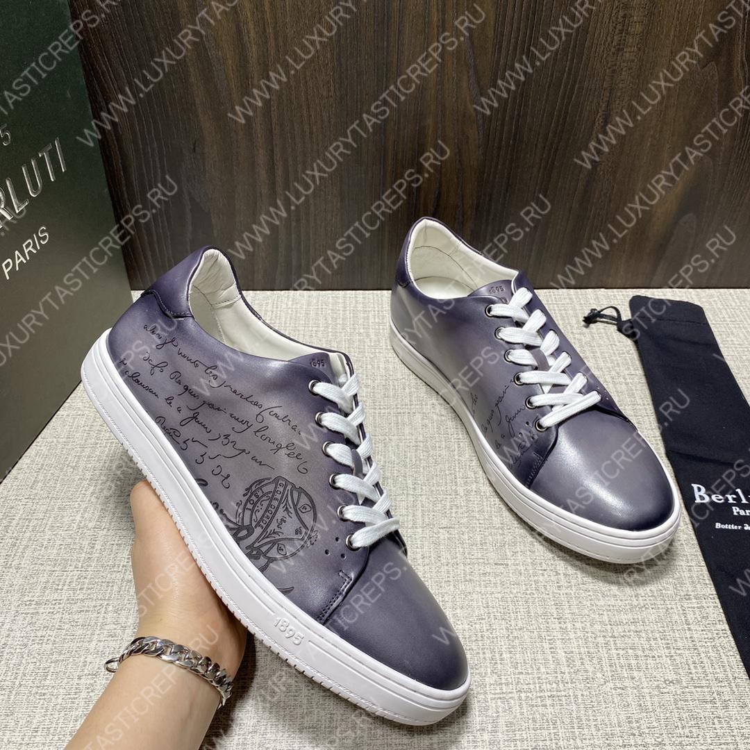 BERLUTI PLAYTIME SCRITTO SNEAKER LIGHT ALUMINUM S5330-V2