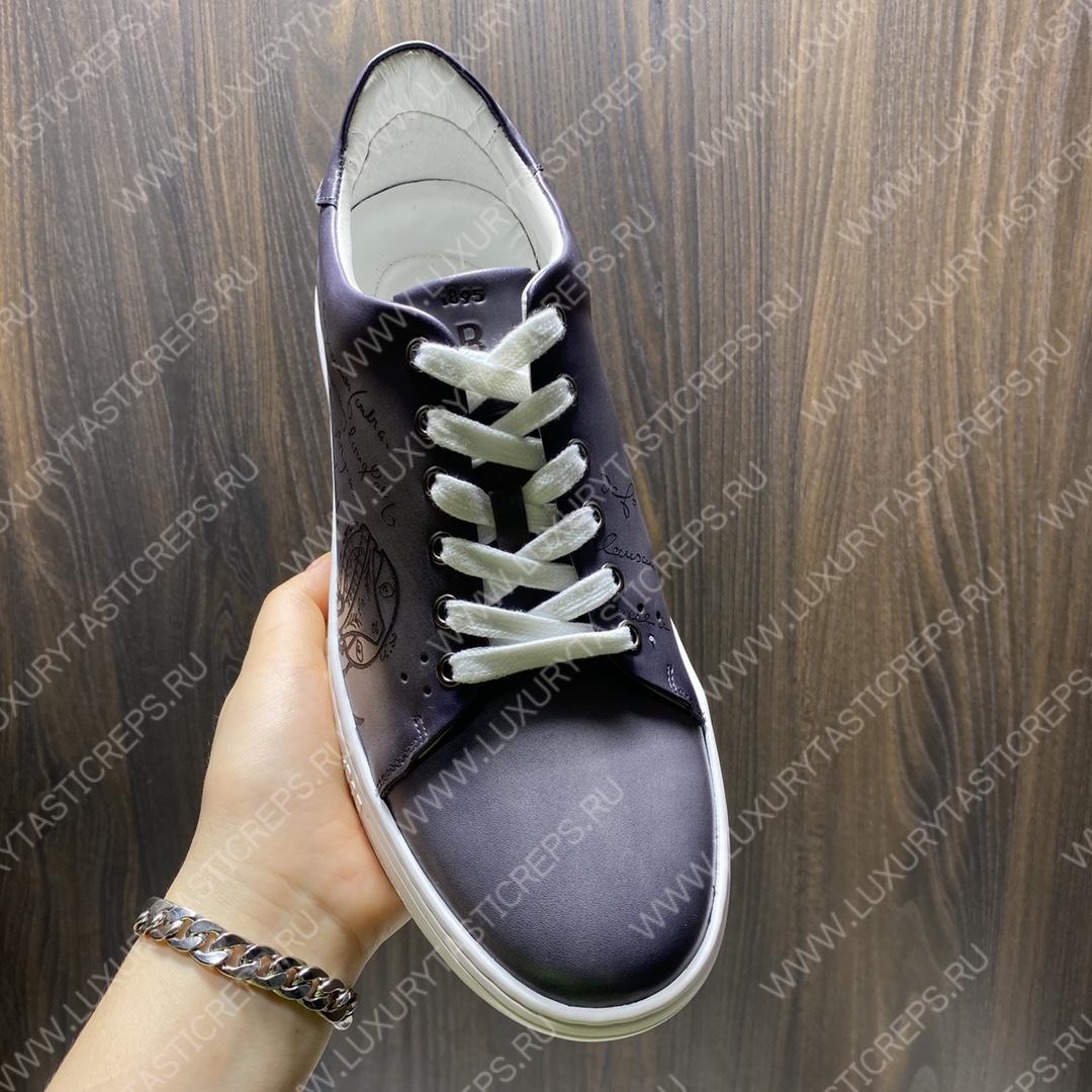 BERLUTI PLAYTIME SCRITTO SNEAKER LIGHT ALUMINUM S5330-V2