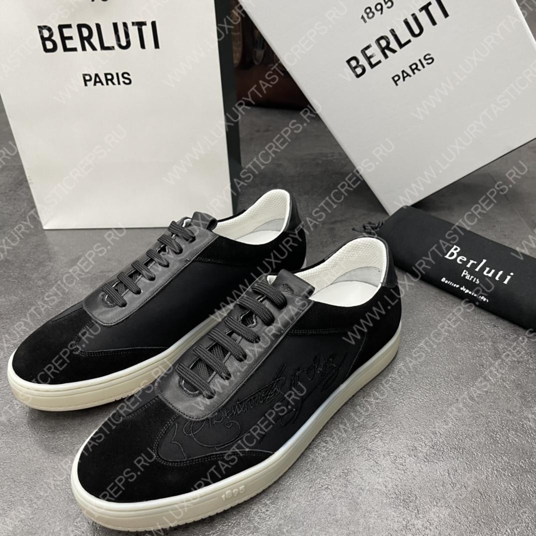 BERLUTI PLAYTIME SCRITTO SNEAKER BLACK S5830-BA8