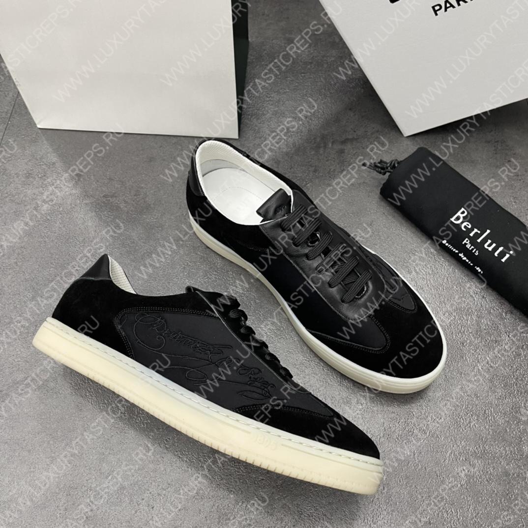 BERLUTI PLAYTIME SCRITTO SNEAKER BLACK S5830-BA8