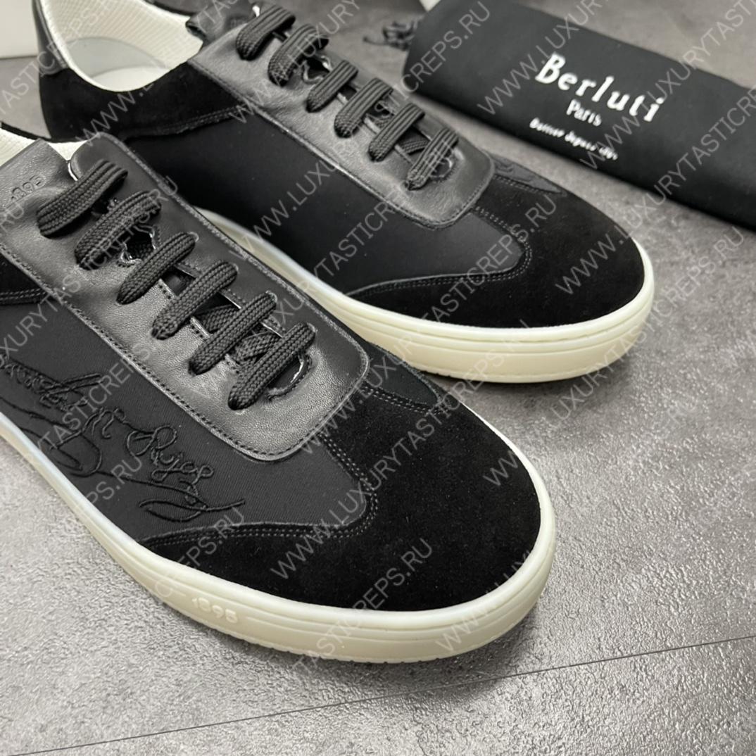 BERLUTI PLAYTIME SCRITTO SNEAKER BLACK S5830-BA8