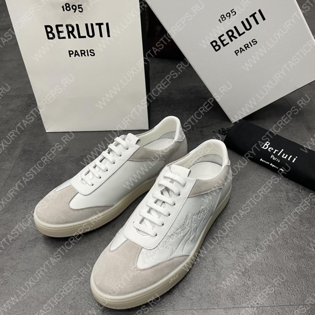 BERLUTI PLAYTIME SCRITTO SNEAKER WHITE S5830-BA8